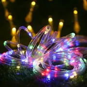 7M 50LED Solar Power LED Solar Powered Rope Tube String Lights -Milticolor