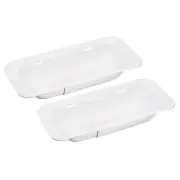 Collapsible Colander Over the Sink Strainer Extendable Basket Set White 2 Pcs