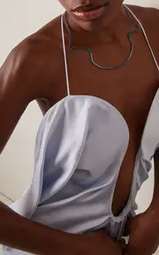 [Marie Mas] 18K White Gold Emerald And Sapphire Necklace