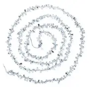 9 Foot Silver & Clear Crystal Acrylic Bead Christmas Garland | Iridescent