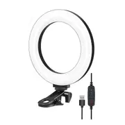 6.2 Inches Fill Light 40 LED Ring Light 3200K-6500K Color Temperature with Mounting Clamp for Video Laptop Fill Light As Shown
