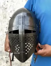 Medieval Combat Bascinet Knight Helmet| 18 Gauge Armor Helmet| Gifts