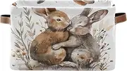 Cute Rabbit Bunny Closet Storage Box, Collapsible Rectangle Cloth Bins