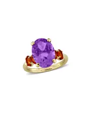 Rina Limor Silver 6.00 ct. tw. Amethyst & Madeira Citrine Ring