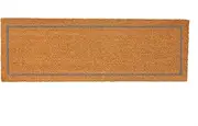 Nicola Spring Coir Double Door Mat - 120 x 40cm - Grey Inset - Pack of 1 - Decorative Indoor Large Front Door Mat Floor Mat Entry Dirt Trapper Rug Outdoor Boot Scraper Non Slip Backing Doormat