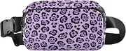 [Amooorous] Purple Leopard Fashion Fanny Pack Waist Bag for Women Men Mini Cross Body Bag Belt Pack with Adjustable Strap for Travel Shopping Running, Purple Leopard, 1 size