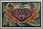 Dungeness Crab - Paper Mosaic - Lantern Press Postcard