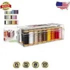 Assorted 26 Cotton Thread Spools with Plastic Case for Quilting and Sewing