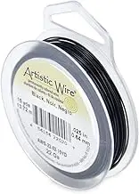 Artistic Wire, 22 Gauge / .64 mm Tarnish Resistant Colored Copper Craft Wire, Black, 15 yd / 13.7 m