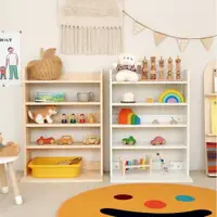 在飛比找ETMall東森購物網優惠-ins風北歐實木兒童書架繪本架落地格子置物架兒童房玩具收納柜