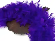 2 Yards - Eggplant Heavy Weight Chandelle Turkey Feather Boa Supply | 80 Gram
