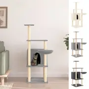 Cat Tree Cat Tower with Sisal Scratching Posts Kitten Scratch Tower vidaXL