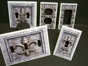 AGED STONE PURPLE FLEUR DE LIS #1 LIGHT SWITCH OR OUTLET COVER