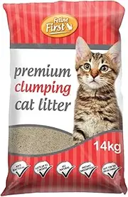 Feline First Organic Clumping Cat Litter 14kg - Premium Clumping Cat Litter for Easy Cleaning, Odour Control, and Long-Lasting Freshness - The Best Cat Litter for All Cats