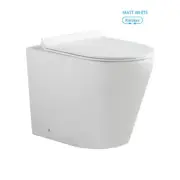 New BNK Matt White Toilet Floor Pan Rimless Back to Wall Universal S & P Trap In