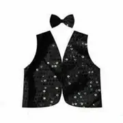 Br Costumes Kids Sequin Vest Bow Tie Set 80S Party Dress Up Waistcoat Unisex Costumes