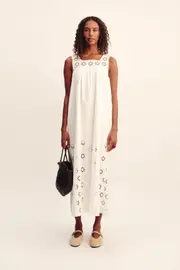 CECILIA SHIFT DRESS - VINTAGE WHITE