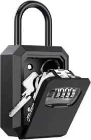 OQIMAX Key Lock Box,Key Safe Box 4 Digit Combination Key Lock Box for Outdoor...