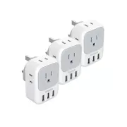 US to UK Plug Adapter 3 Pack, TESSAN Type G Travel Converter with 4 Electrica...