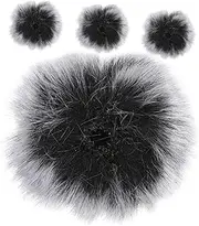 LIFKOME 4Pcs Mic Furry Cover Windproof Microphone Protective Cover for Lapel Mic for Ktv Conferences Interviews and Stage Performances Grey