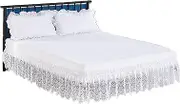 Swing Penguin Flower Lace Bed Skirt Tulle Elastic Bedskirts Ruffle Wrap Around Bed Wrap Easy Fit Dust Four Seasons White Full