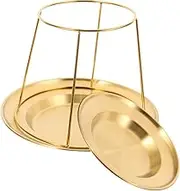 ELAYARD Stainless Steel Seafood Tower Serving Tray Elegant Buffet Display Stand for Oysters and Sashimi Plates for Parties and Events