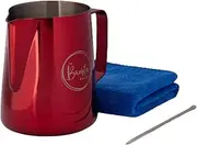 The Barista House Stainless Steel Milk Frothing Pitcher - Milk Steamer Cup Barista Latte Art Tools for Espresso, Cappuccino, Hot Chocolate and Coffee - 600ml (20oz) (Red)