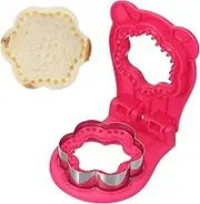 uxcell Crustless Sandwich Cutter, Flower Shape Uncrustable Sandwich Maker Sealer Press Bread Cookie Cutter and Sealer for DIY Breakfast Lunch Afternoon Tea (Rose Red)