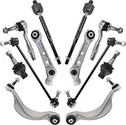 TRQ Front Steering & Suspension Kit Ball Joint Control Arm Control Arm with Ball Joint Sway Bar Stabilizer Link Tie Rod Compatible with BMW