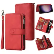 For Samsung Galaxy S24 Ultra Cover Zipper Wallet Stand Leather Phone Case