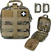 Tactical Medical Pouch Multifunctional EMT Bag with Red Cross Patch and D Ring