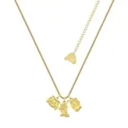 Disney Couture Kingdom Cinderella Jaq, Gus, & Lucifer Trio Charm Necklace YG