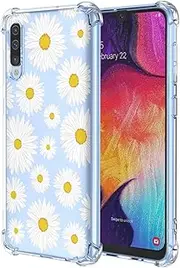 [JDYGWK] for Samsung A70 Galaxy A70 Case with Transparent Flower Pattern,Soft TPU,Thin Lightweight,Shockproof,Anti-Scratch Protective Phone Cover for Samsung Galaxy A70,Daisy