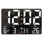 Digital Alarm Clock Electronic Wall Clock with Remote for Bedroom (White) HOT