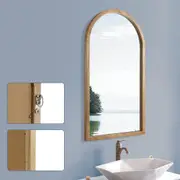 500*900mm Bathroom Solid Wood Wall Hung Mirror Vanity Decor Makeup Mirror Arched