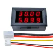 4-Bit 5 Wires DC 0-200V 10A Voltmeter Ammeter Red+Red LED Amp Dual Digital Volt