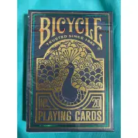 在飛比找蝦皮購物優惠-全新 Bicycle Peacock 孔雀 燙金撲克牌