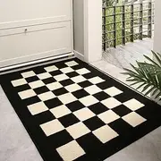 Braozaiw Carpet, Suitable for Outdoor and Indoor Doormat, Dirt Trapper Mat, Non-Slip Machine Washable Doormat for Dog, Entrance, Front Door, Hallway (50 x 80 cm, Checkerboard Pattern)