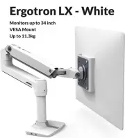 Ergotron LX Single Monitor Arm VESA Desk Mount - White - Brand New In Box