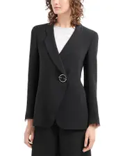 Emporio Armani Front Metal Closure Crepe Cady Blazer