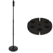 Gator Frameworks GFW-MIC-1001 Deluxe 10" Round Base Mic Stand and 6 Microphone