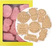 8pcs 3D Easter Cookie Cutter Set, Cookie Mold,Cute Cartoon Shapes Cookie Cutter (Birthday)