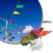 50 Meter 100 Flags Bunting Easily Cleaned And Used Again Taffeta Multicolored