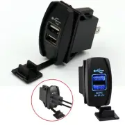 12-24V DC Car Waterproof Socket Dual 3.1A USB Port Charger Power Outlet LED (for: Isuzu)