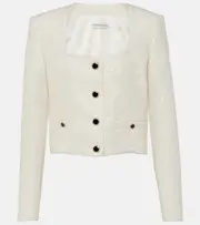 [Alessandra Rich] Alessandra Rich Sequined tweed jacket AU 6 white