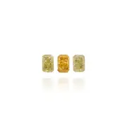 0.83 Carat Natural Loose Diamond Set of 3 Fancy Yellow Orange Rare Gift For Her