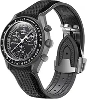 [REBANDACE] Strap for Omega x Swatch MoonSwatch Watch 20mm,Folding Buckle Omega X Swatch Moonswatch Speedmaster Replacement Strap,Curved No Gap Moonswatch Swatch strap for Men Women