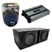 Car Stereo Rhino Coated Ported Dual 10" Alpine S-W10D2 Sub Box & HA-A800.1 Amp