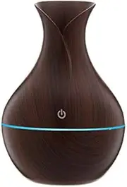 Aroma Air Diffuser Humidifier , Wood Grain Ultrasonic Home Air Diffuser 130ml Humidifier for Home, Office Yoga,7 Colors LED Mood Light (Brown)
