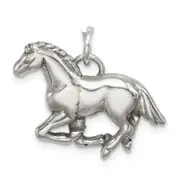 Sterling Silver Antiqued & Textured Horse Pendant